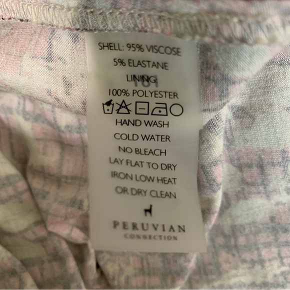 Peruvian Connection Botanical Leaf Print Faux Wrap Dress Size Medium - Picture 9 of 12